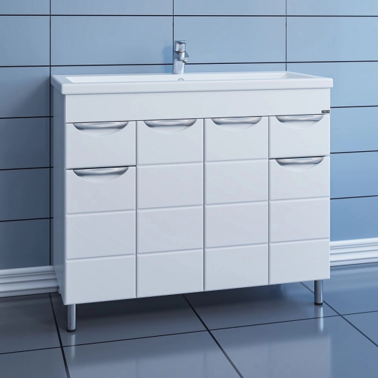 Тумба с раковиной САНТА Родос 100 напольная, раковина Фостер 100