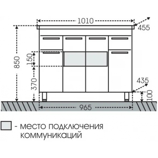 Тумба с раковиной САНТА Родос 100 напольная, раковина Фостер 100