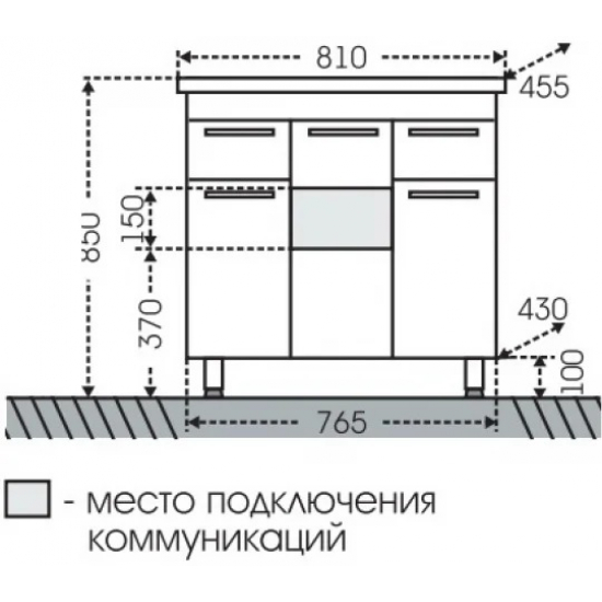 Тумба с раковиной САНТА Родос 80