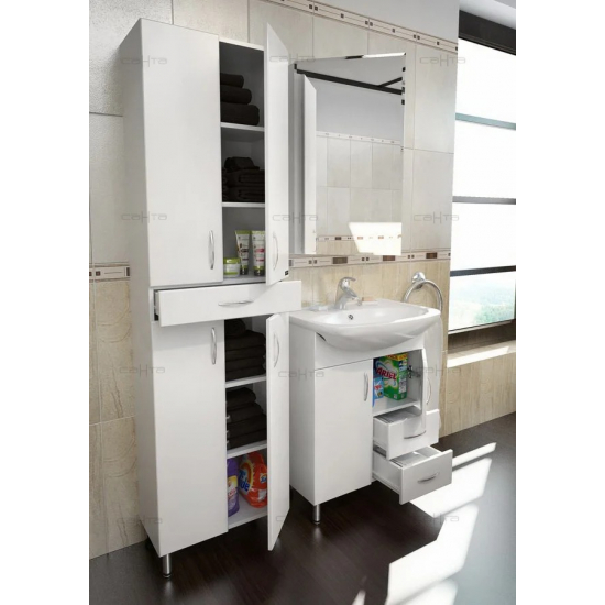 Тумба с раковиной САНТА Сити 60 2 двери 2 ящика