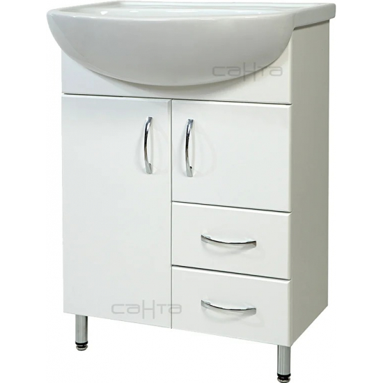 Тумба с раковиной САНТА Сити 60 2 двери 2 ящика