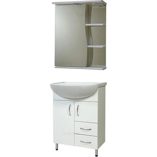 Тумба с раковиной САНТА Сити 60 2 двери 2 ящика