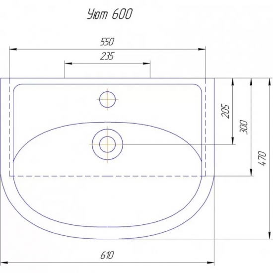 Тумба с раковиной САНТА Сити 60