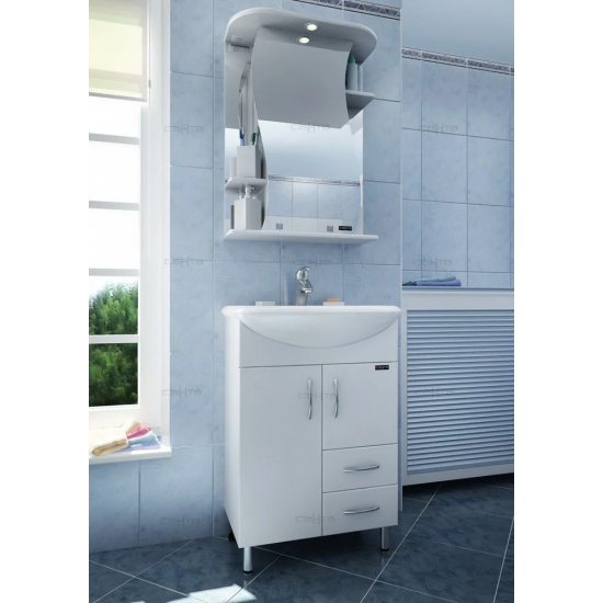 Тумба с раковиной САНТА Уют 55 2 двери, 2 ящика