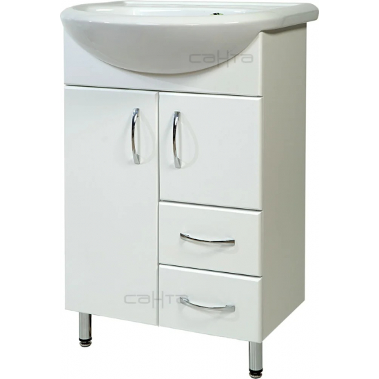 Тумба с раковиной САНТА Уют 55 2 двери, 2 ящика