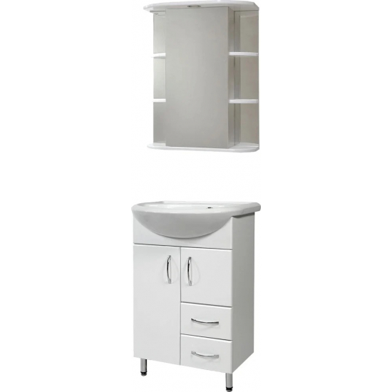 Тумба с раковиной САНТА Уют 55 2 двери, 2 ящика