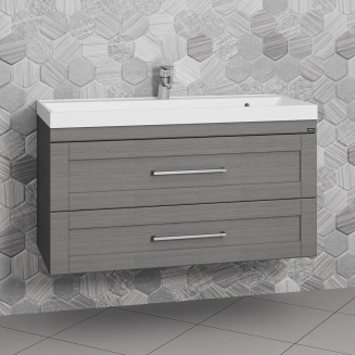 Тумба с раковиной САНТА Венера 100 подвесная, дуб серый