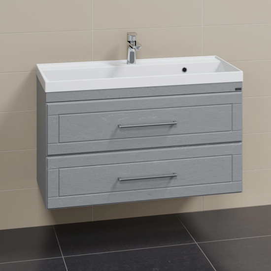 Тумба с раковиной САНТА Венера 100 подвесная, дуб серый