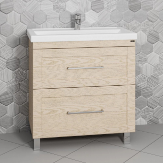 Тумба с раковиной САНТА Венера 80 напольная, дуб бежевый
