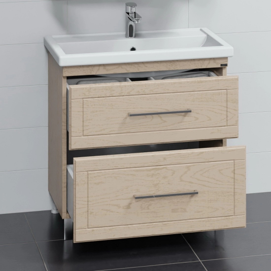 Тумба с раковиной САНТА Венера 80 напольная, дуб бежевый