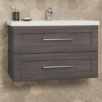 Тумба с раковиной САНТА Венера 80 подвесная, дуб шале графит