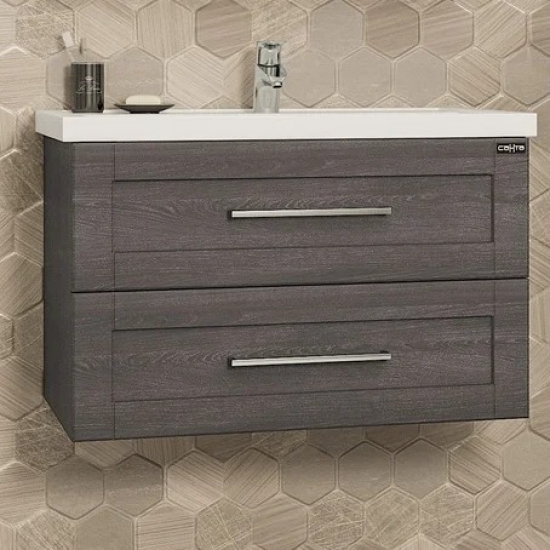 Тумба с раковиной САНТА Венера 80 подвесная, дуб шале графит