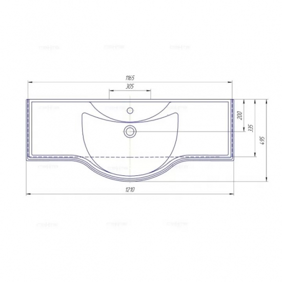 Тумба с раковиной САНТА Верона 120 напольная