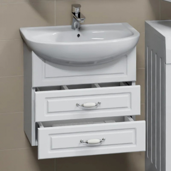 Тумба с раковиной САНТА Верона 60 подвесная, 2 ящика