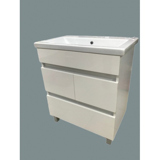 Тумба с раковиной SANTREK HOME Лайн-70 напольная, 2 двери 1 ящик,  раковина Como 70