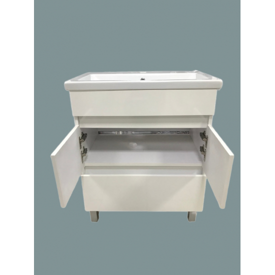 Тумба с раковиной SANTREK HOME Лайн-70 напольная, 2 двери 1 ящик,  раковина Como 70