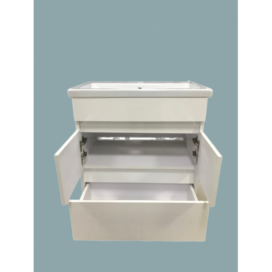 Тумба с раковиной SANTREK HOME Лайн-70 напольная, 2 двери 1 ящик,  раковина Como 70