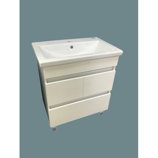 Тумба с раковиной SANTREK HOME Лайн-70 напольная, 2 двери 1 ящик,  раковина Como 70