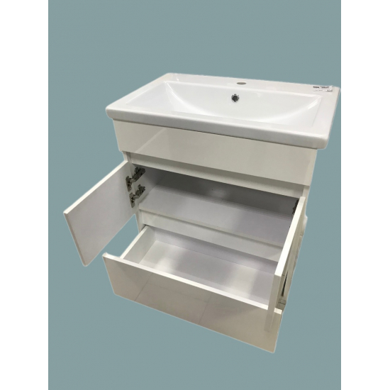 Тумба с раковиной SANTREK HOME Лайн-70 напольная, 2 двери 1 ящик,  раковина Como 70