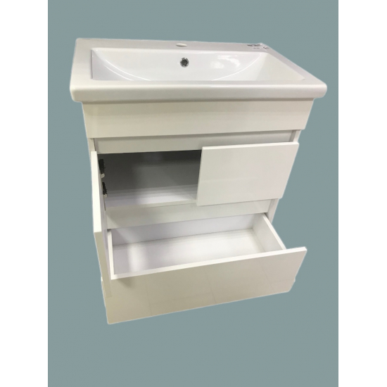 Тумба с раковиной SANTREK HOME Лайн-70 напольная, 2 двери 1 ящик,  раковина Como 70