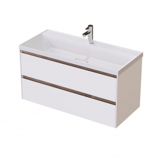 Тумба с раковиной SOLE Grand 100 подвесная, белая глянцева