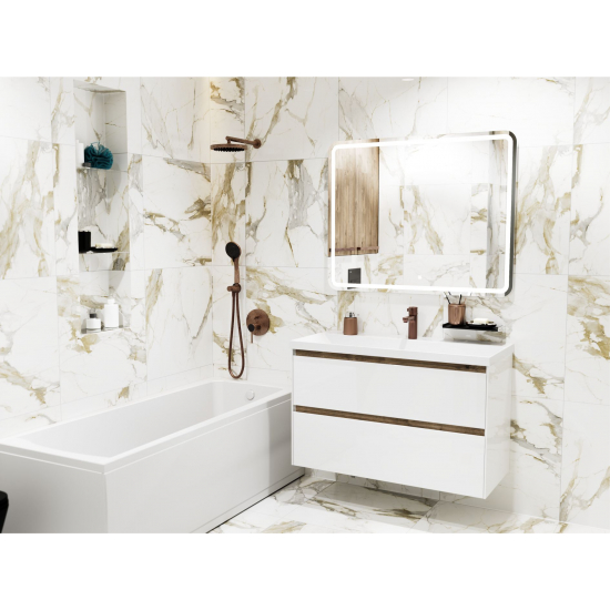 Тумба с раковиной SOLE Grand 100 подвесная, белая глянцева