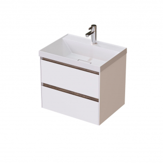 Тумба с раковиной SOLE Grand 60 подвесная, белая глянцева