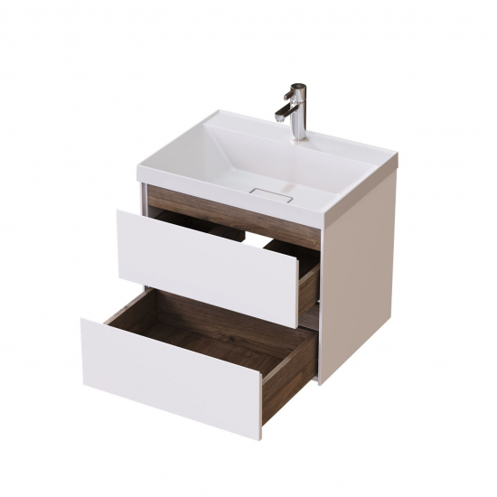 Тумба с раковиной SOLE Grand 60 подвесная, белая глянцева