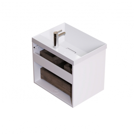 Тумба с раковиной SOLE Grand 60 подвесная, белая глянцева