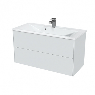 Тумба с раковиной SOLE Ultra 100 подвесная, белая матовая