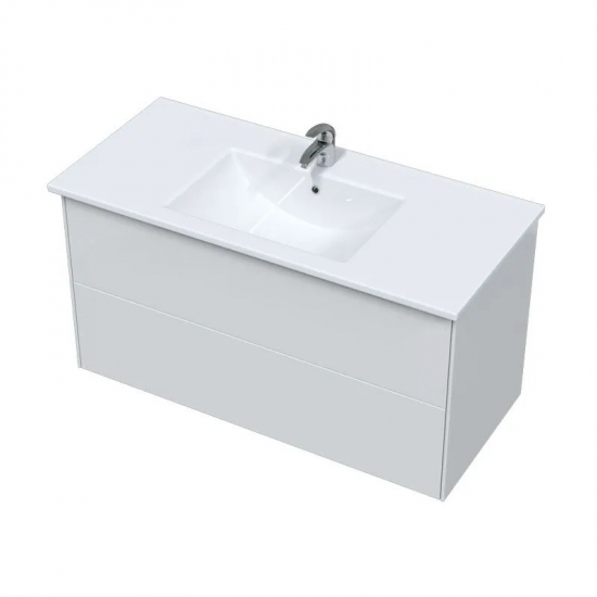 Тумба с раковиной SOLE Ultra 100 подвесная, белая матовая