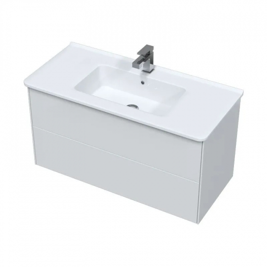 Тумба с раковиной SOLE Ultra 100 подвесная, белая матовая