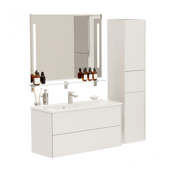 Тумба с раковиной SOLE Ultra 100 подвесная, белая матовая