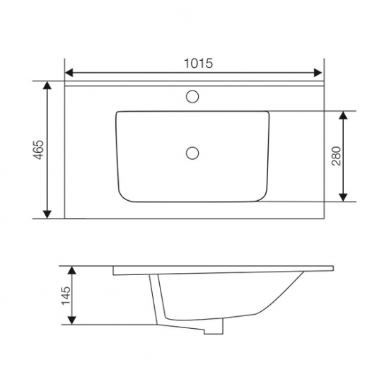Тумба с раковиной SOLE Ultra 100 подвесная, серая матовая