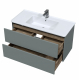 Тумба с раковиной SOLE Ultra 100 подвесная, серая матовая