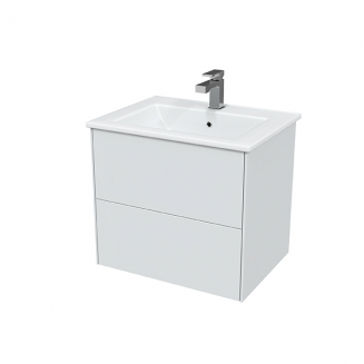Тумба с раковиной SOLE Ultra 60 подвесная, белая глянцевая, раковина Next 60