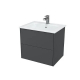 Тумба с раковиной SOLE Ultra 60 подвесная, серая матовая, раковина Next 60