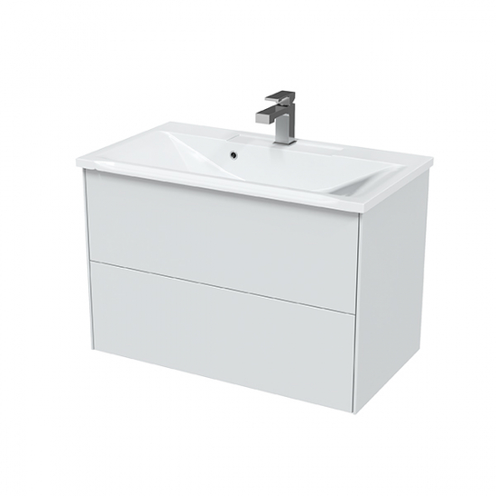 Тумба с раковиной SOLE Ultra 80 подвесная, белая матовая