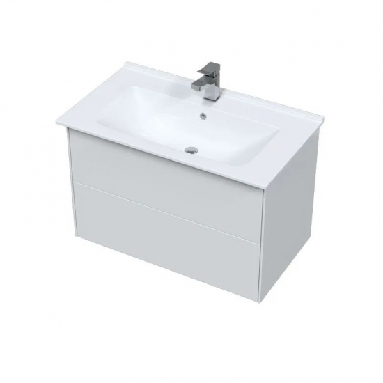 Тумба с раковиной SOLE Ultra 80 подвесная, белая матовая