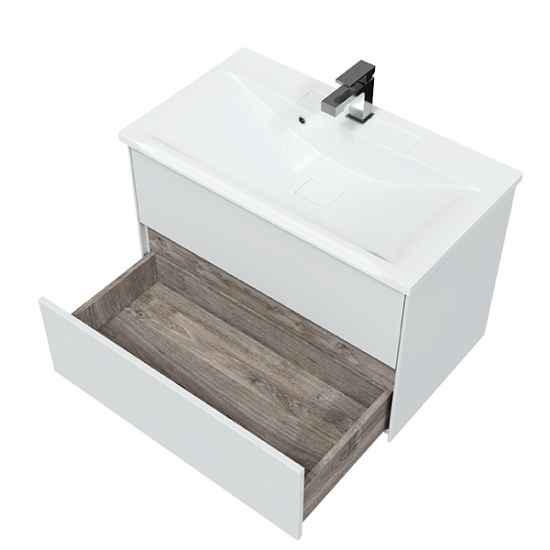 Тумба с раковиной SOLE Ultra 80 подвесная, белая матовая