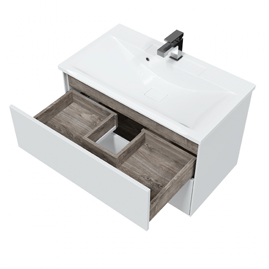 Тумба с раковиной SOLE Ultra 80 подвесная, белая матовая