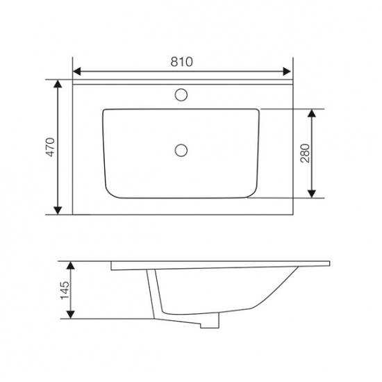Тумба с раковиной SOLE Ultra 80 подвесная, серая матовая, раковина More 80