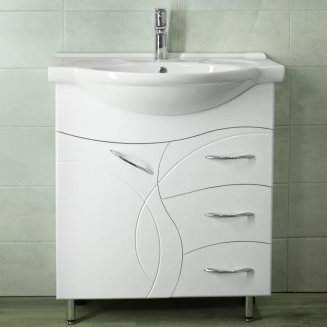 Тумба с раковиной STYLE LINE Амелия 75 белая