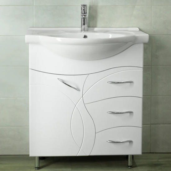 Тумба с раковиной STYLE LINE Амелия 75 белая