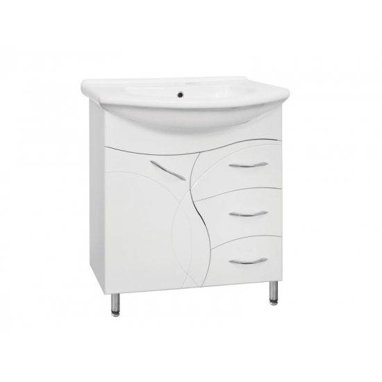 Тумба с раковиной STYLE LINE Амелия 75 белая