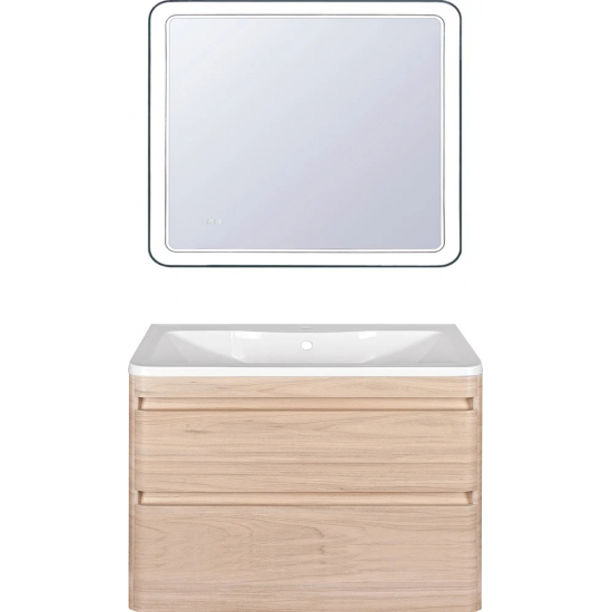 Тумба с раковиной STYLE LINE Атлантика 100 Люкс Plus, подвесная, ясень перламутр