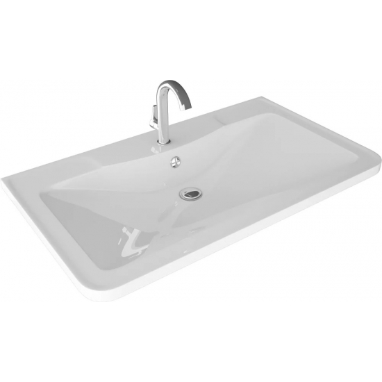 Тумба с раковиной STYLE LINE Атлантика 100 Люкс Plus, подвесная, ясень перламутр