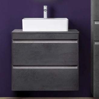 Тумба с раковиной STYLE LINE Атлантика 60 Люкс Plus, подвесная, бетон темный