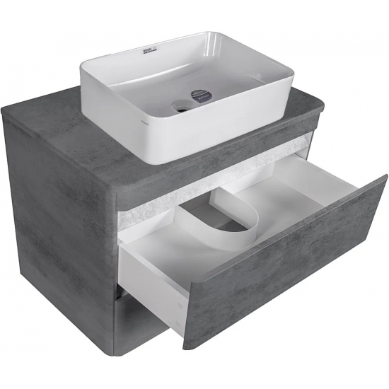 Тумба с раковиной STYLE LINE Атлантика 60 Люкс Plus, подвесная, бетон темный