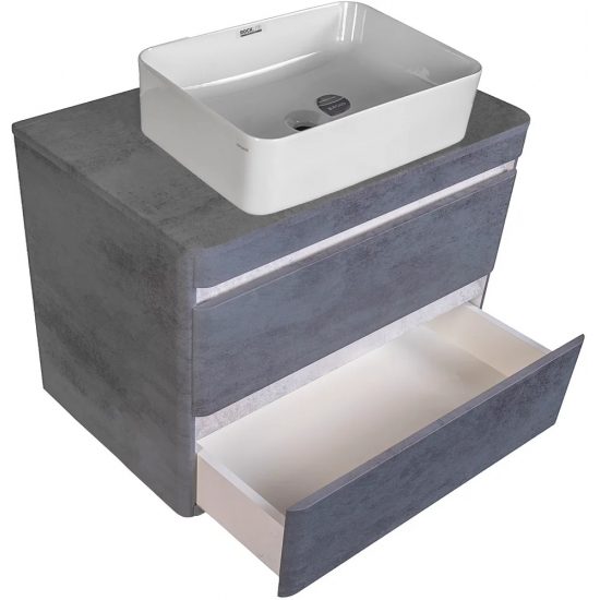 Тумба с раковиной STYLE LINE Атлантика 60 Люкс Plus, подвесная, бетон темный